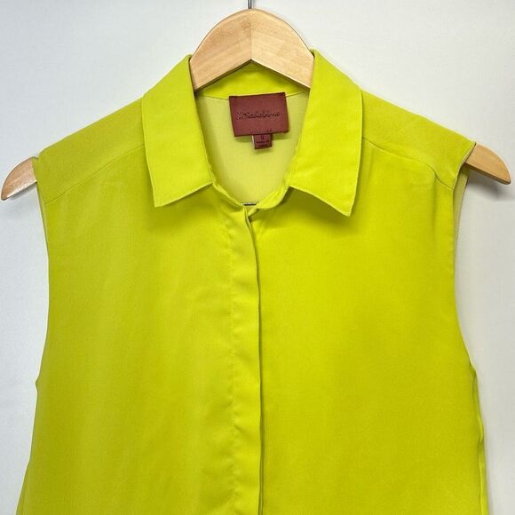 I. Madeline Lemon 🍋 Green Blouson Mini Sleeveless Dress Size Small - Picture 5 of 10